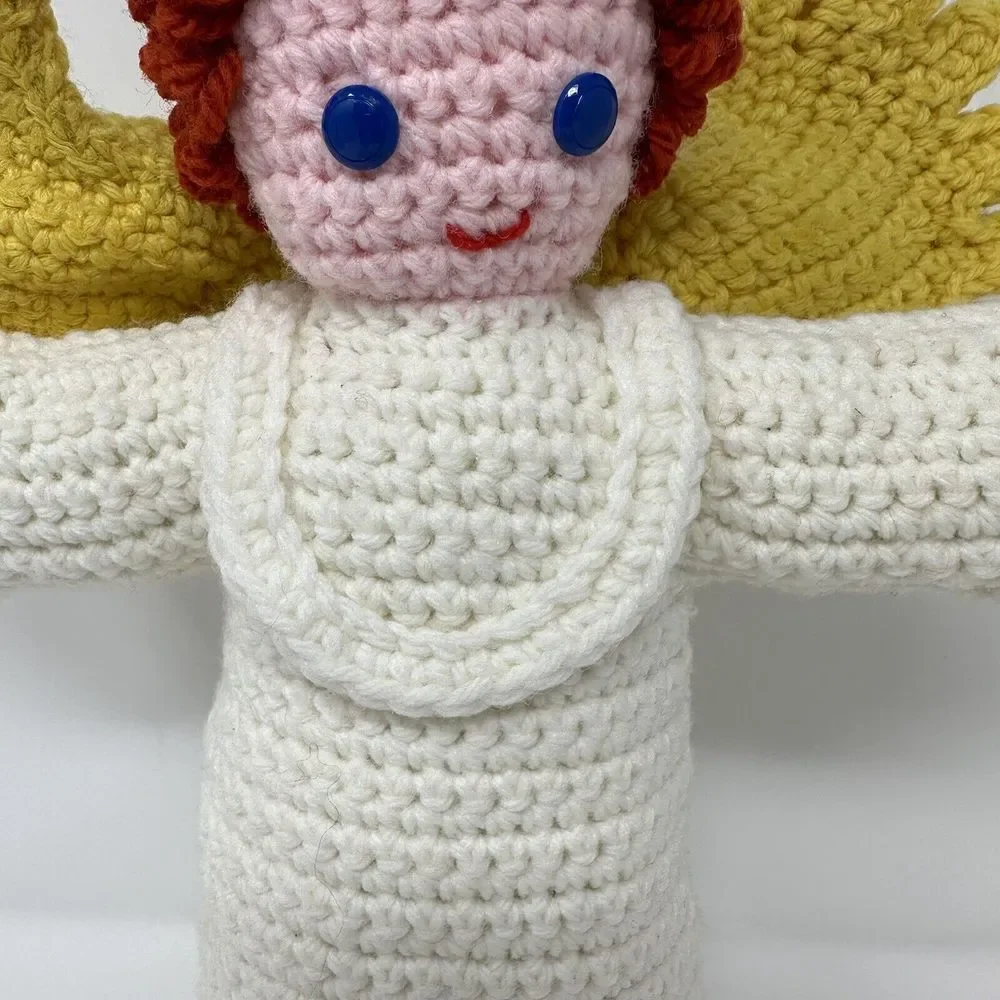 Vintage Handmade Crochet Angel Plush‎ Stuffed 14